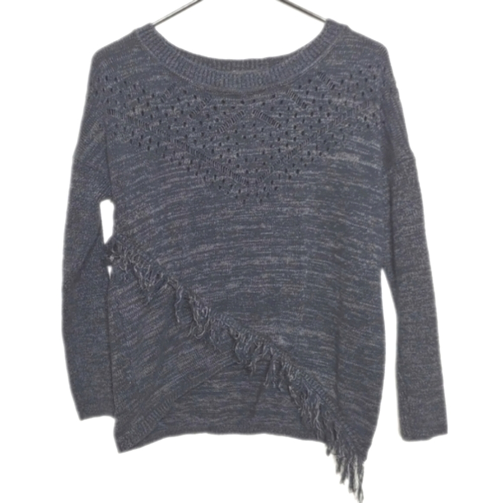 Nine West Vintage America Women's Assymetrical Knit Fringe Sweater Size Small